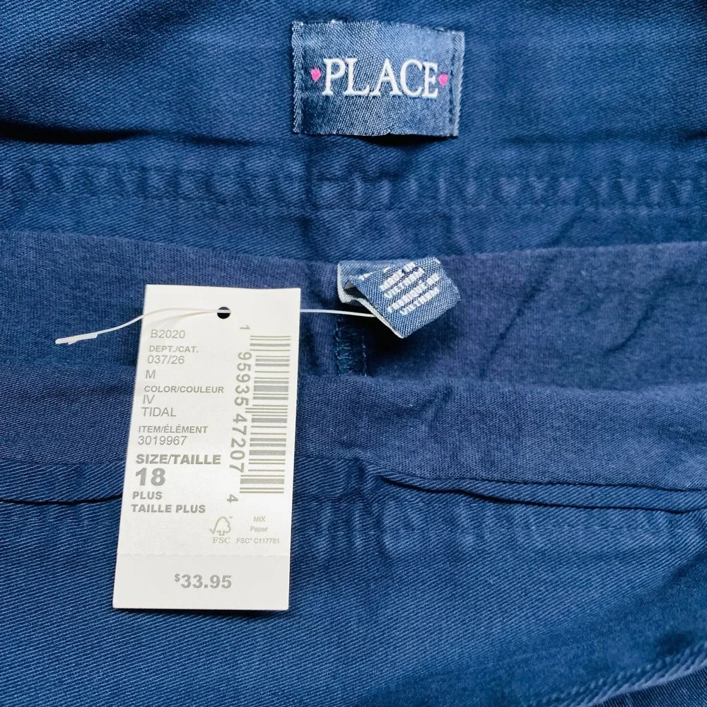 The Children's Place Girls Size 18 Plus Blue School Uniform Pleated Skort NWT